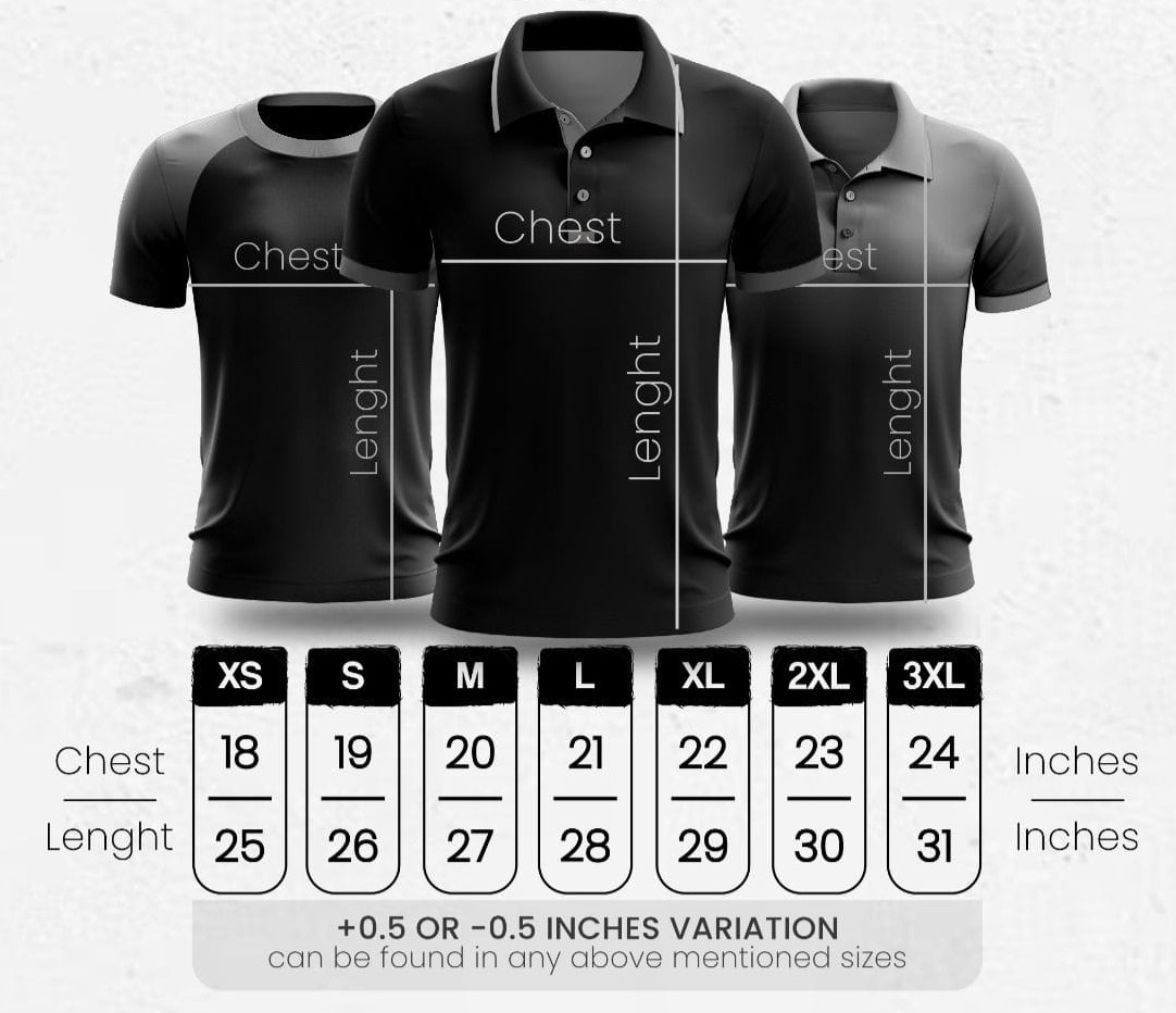 Yarl Dreamin T‑Shirt Size Chart 2025